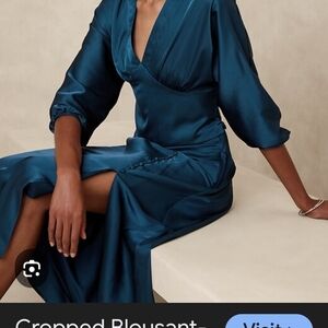 Banana Republic Teal Satin Dress